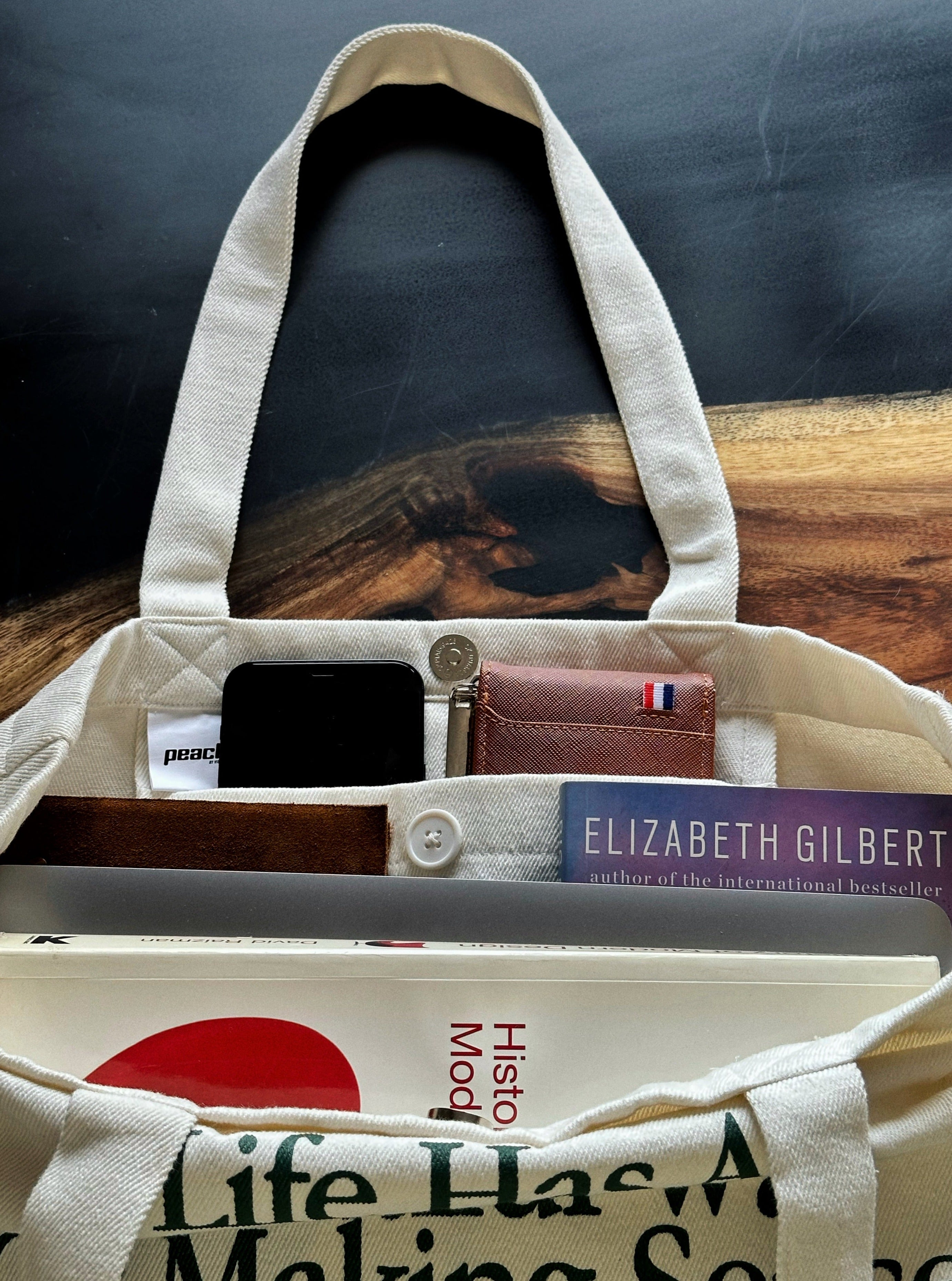 Off White Life Tote Bag