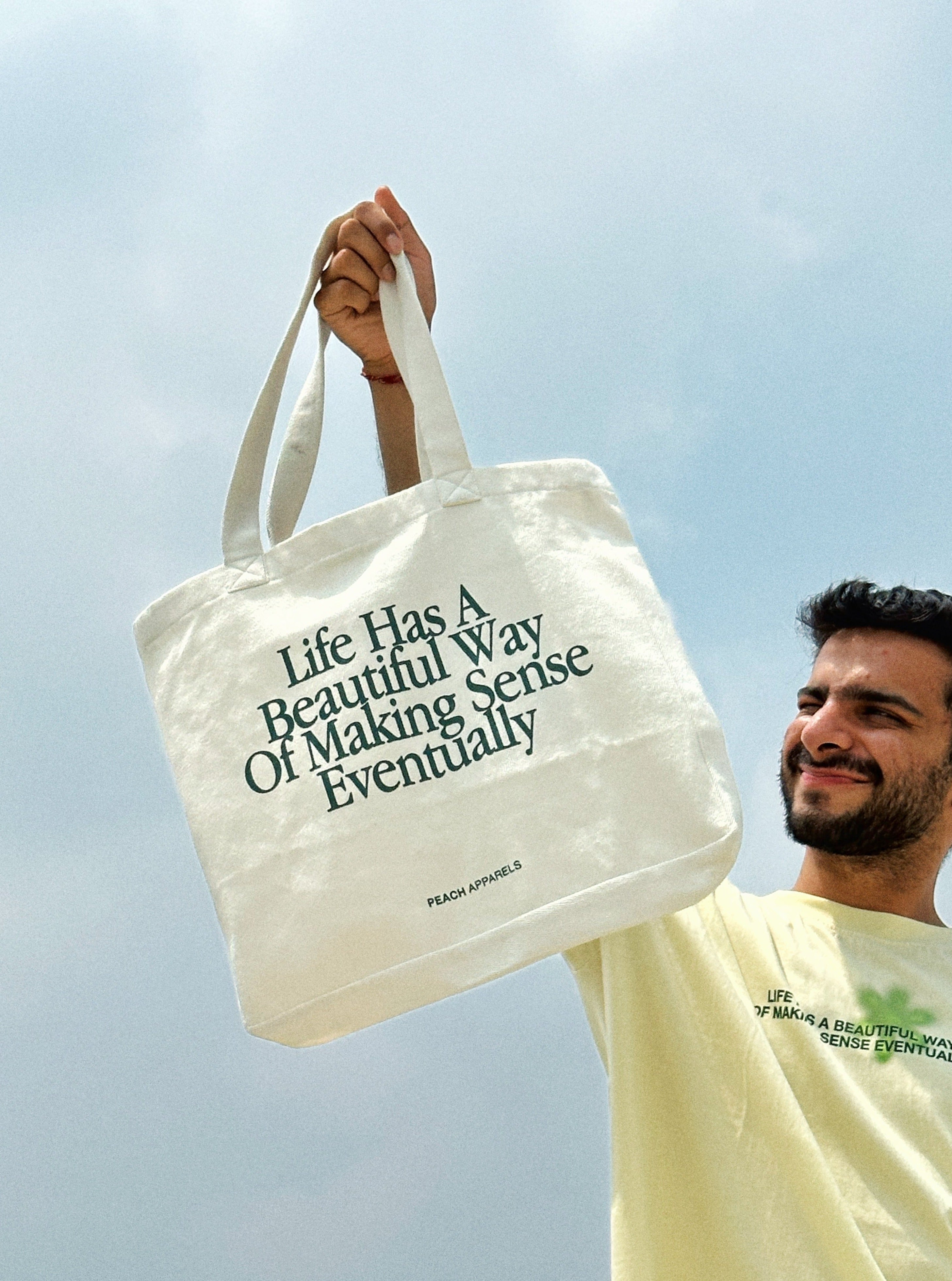 Off White Life Tote Bag