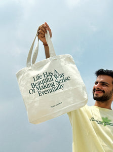 Off White Life Tote Bag