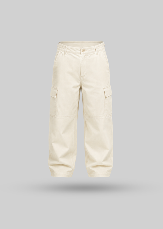 Ivory Beige Cargo Pants