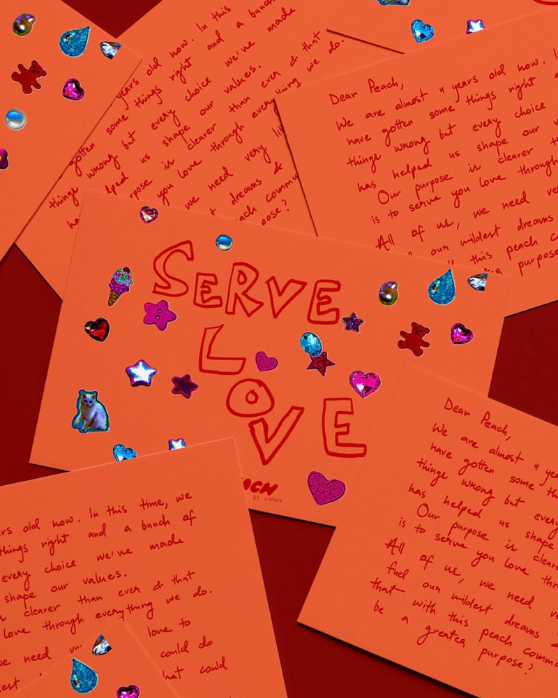 Orange t-shirt with 'Serve Love' text and colorful patterns on a computer screen with Instagram open.
