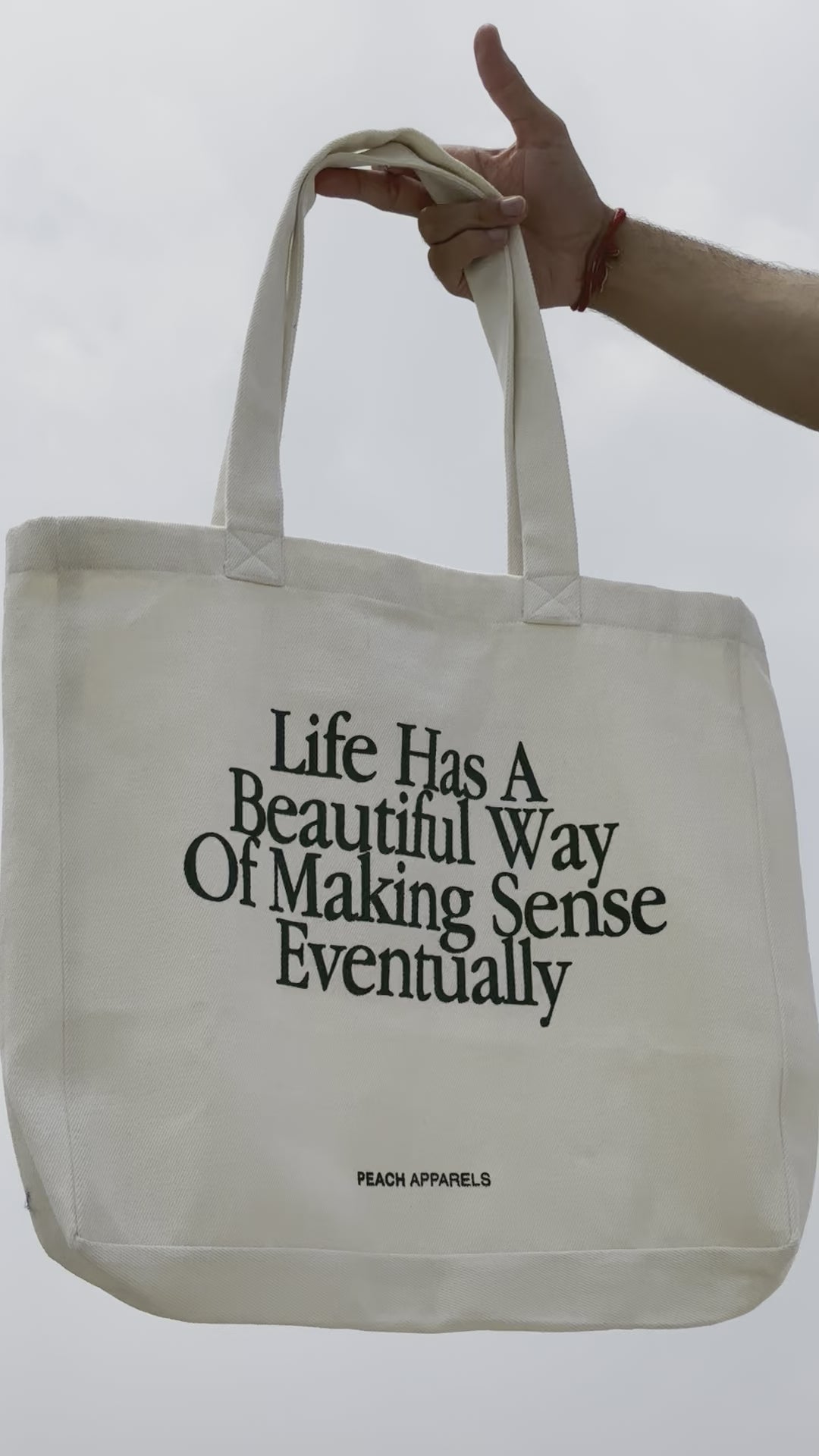 Off White Life Tote Bag
