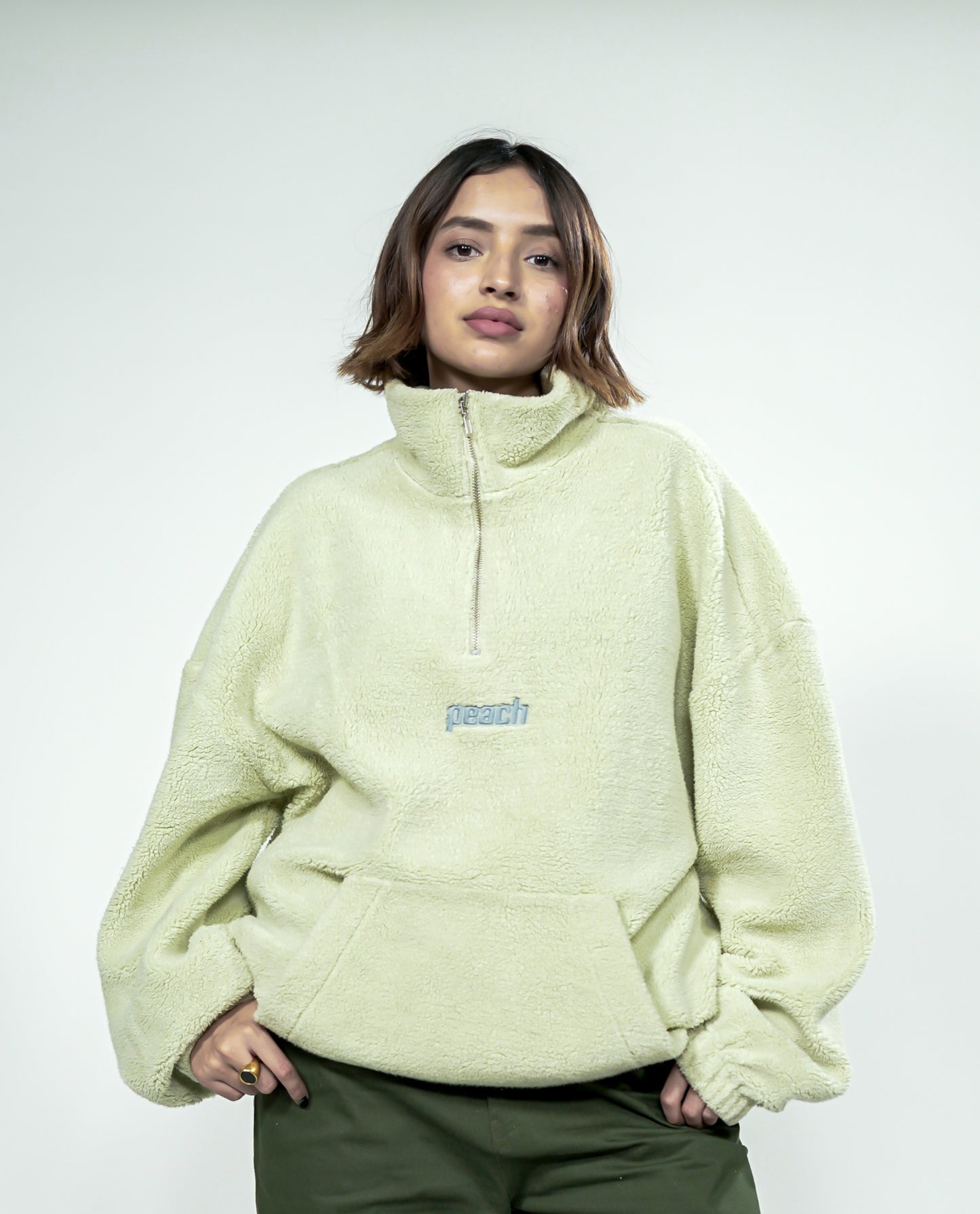 Sage Green Quarter Zipper