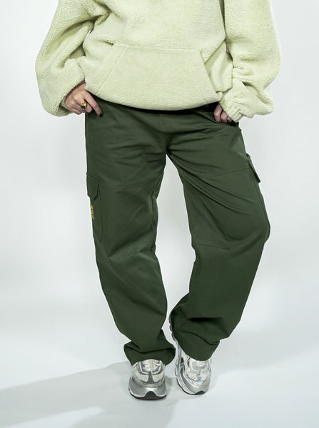 Female Olive Green Cargo Trousers (6 pockets) – Loopster